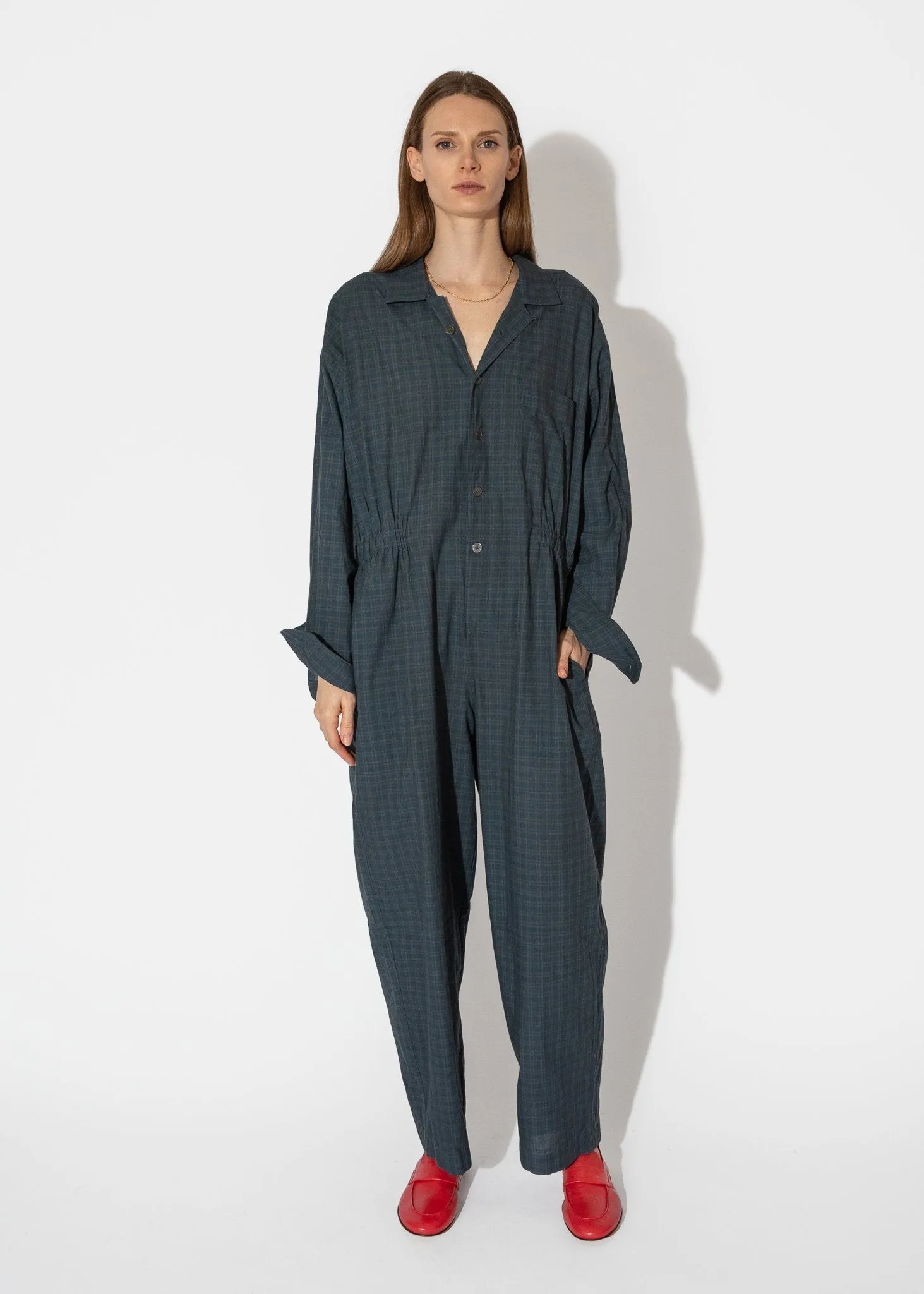 Relaxed Jumpsuit in Overdyed Plaid