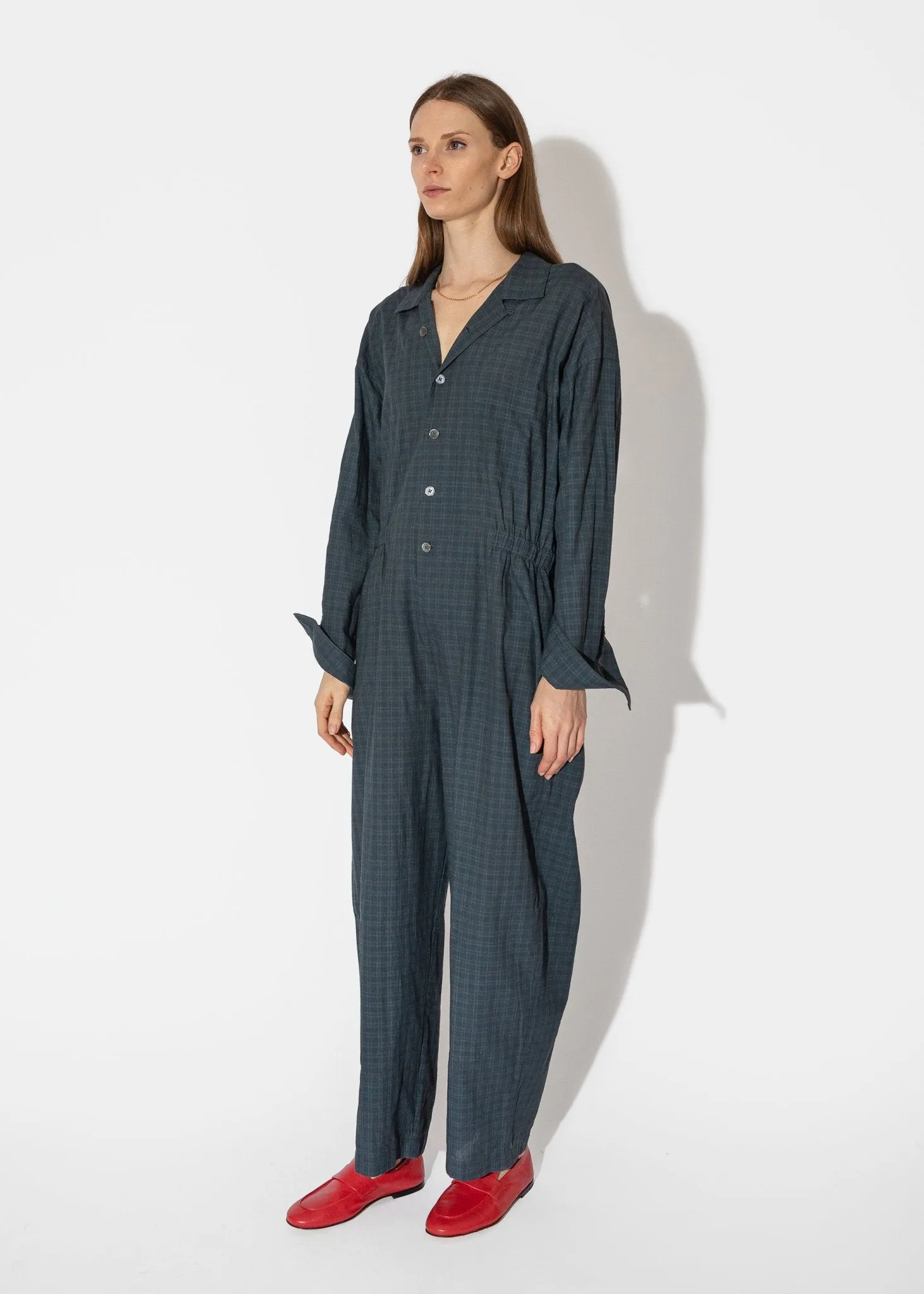 Relaxed Jumpsuit in Overdyed Plaid