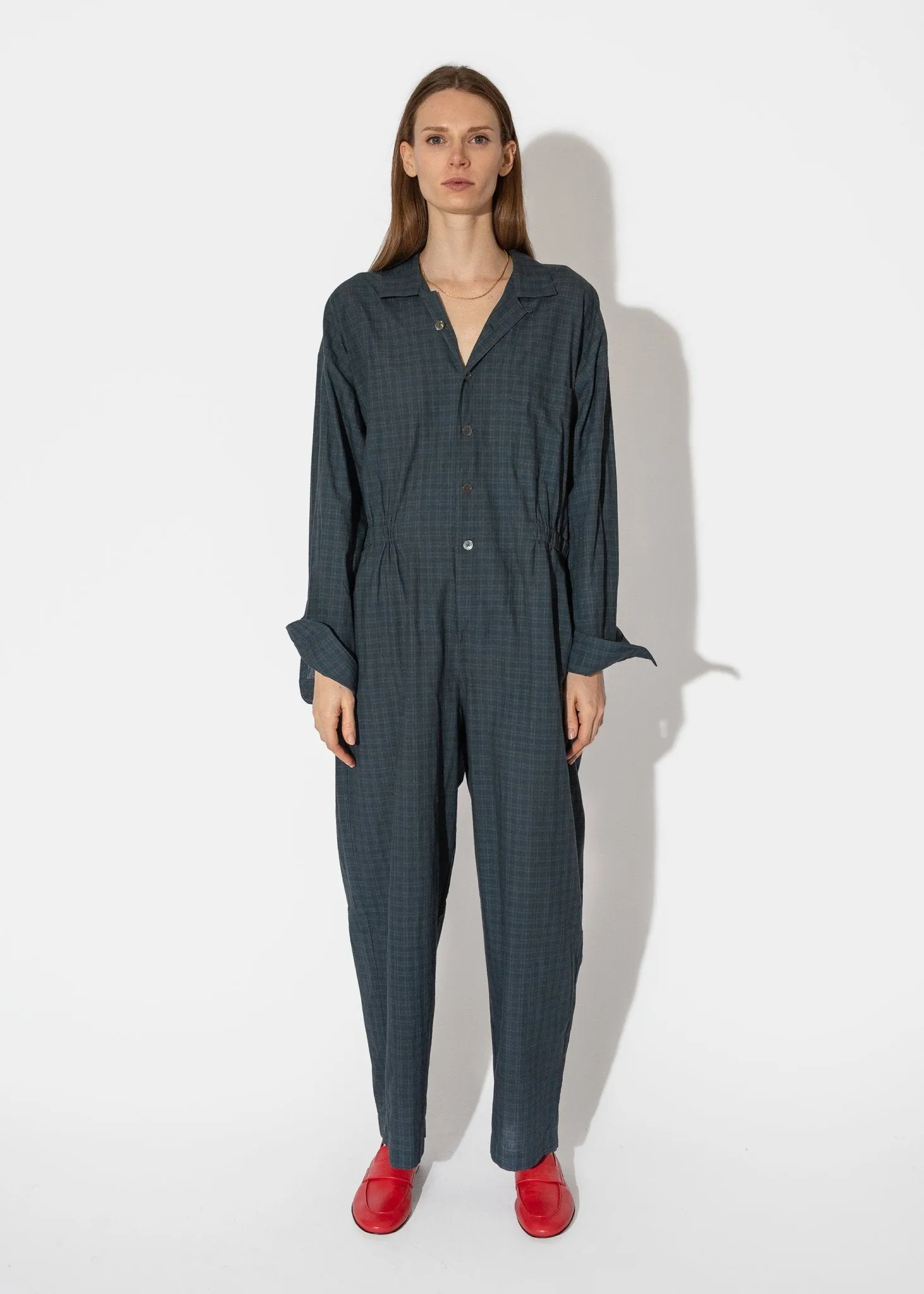 Relaxed Jumpsuit in Overdyed Plaid