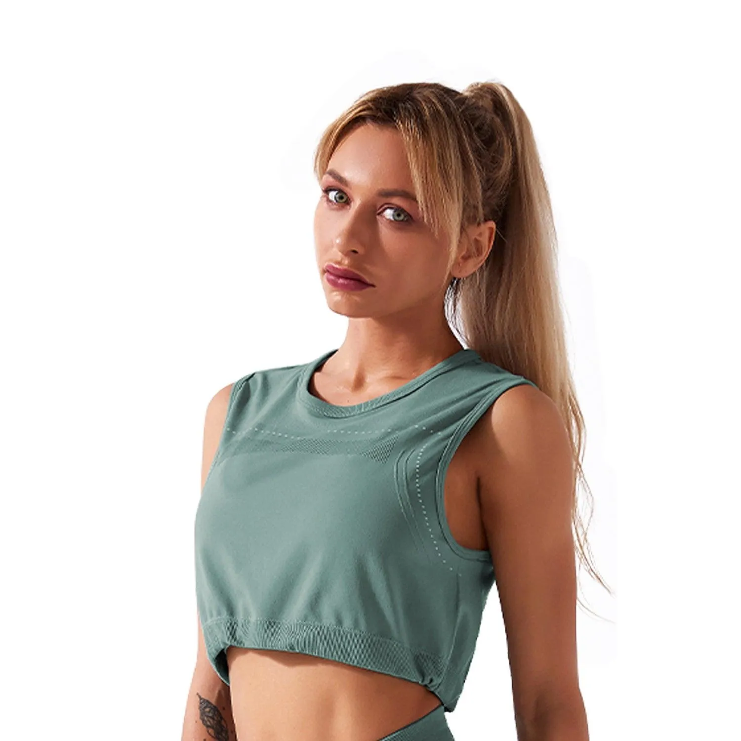 Sports top women seamless gym loose yoga vest