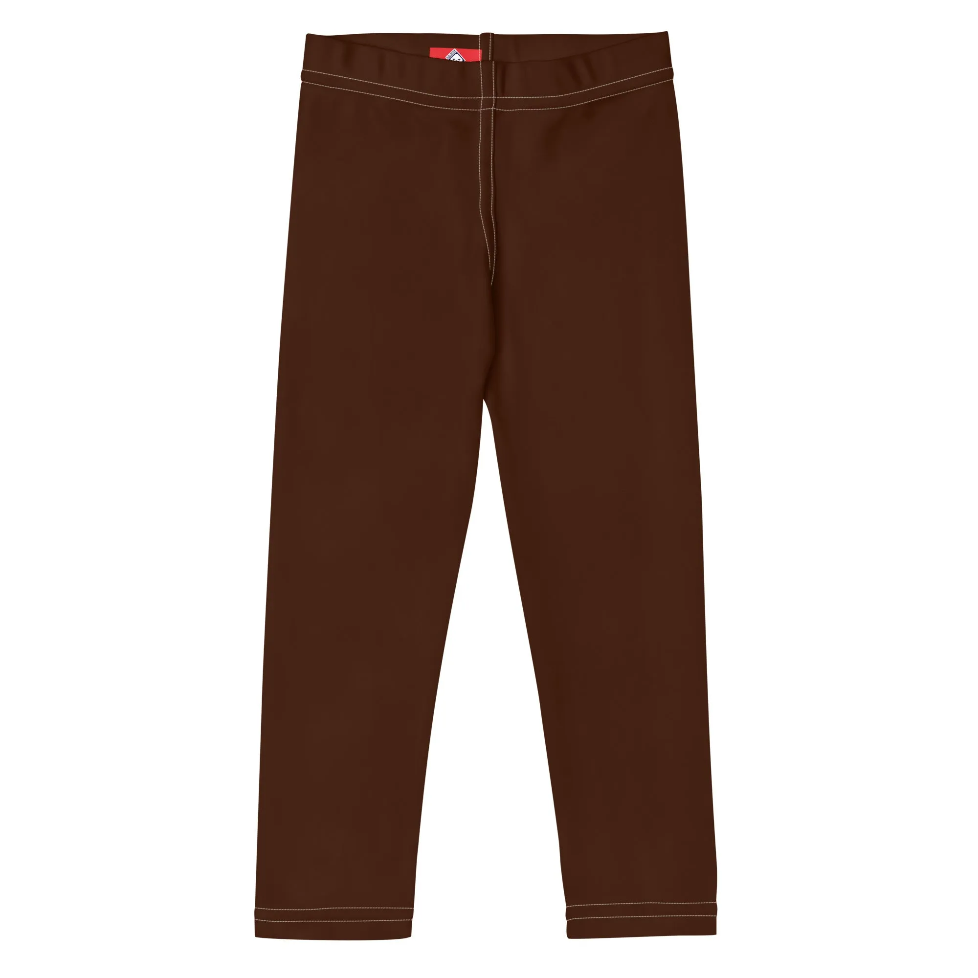 Stay Active, Stay Stylish: Boys' Solid Athletic Leggings - Chocolate