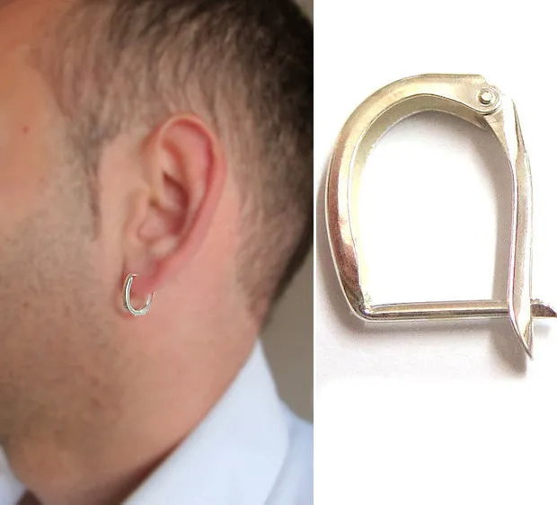 Sterling Silver Big Earring for Men