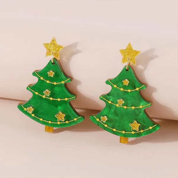 Stylish Acrylic Christmas Tree Earrings 26231619S