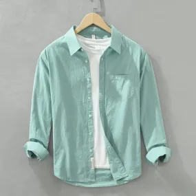 Stylish Mens Full Sleeves Sea Green Casual Shirt