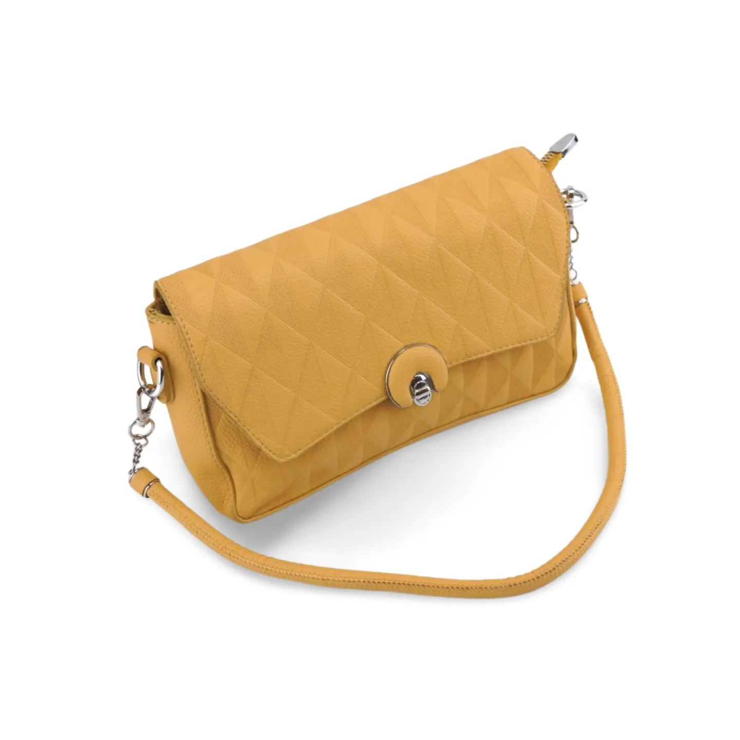 Stylish Quilted Crossbody Bag with Chain and Strap Detail