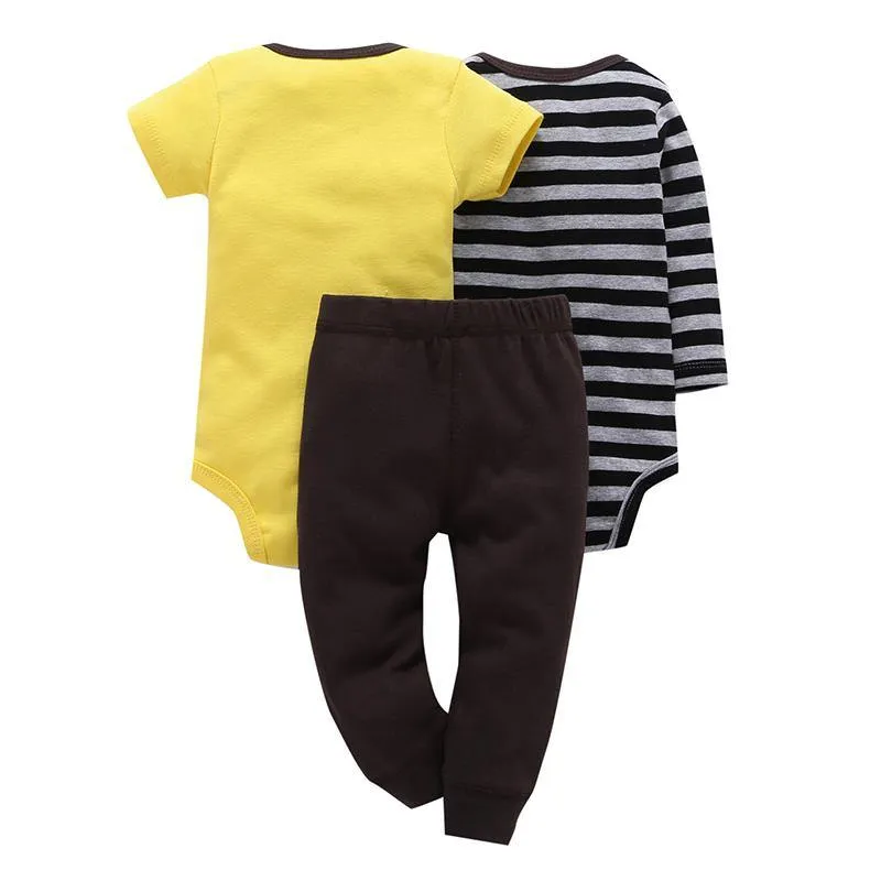 Stylish Rompers For Your Baby Boy - 3 Piece Set