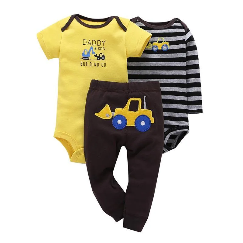 Stylish Rompers For Your Baby Boy - 3 Piece Set