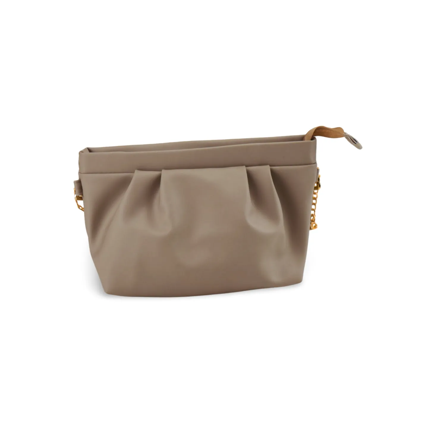 Stylish Ruched Shoulder Bag with Gold Chain For Women