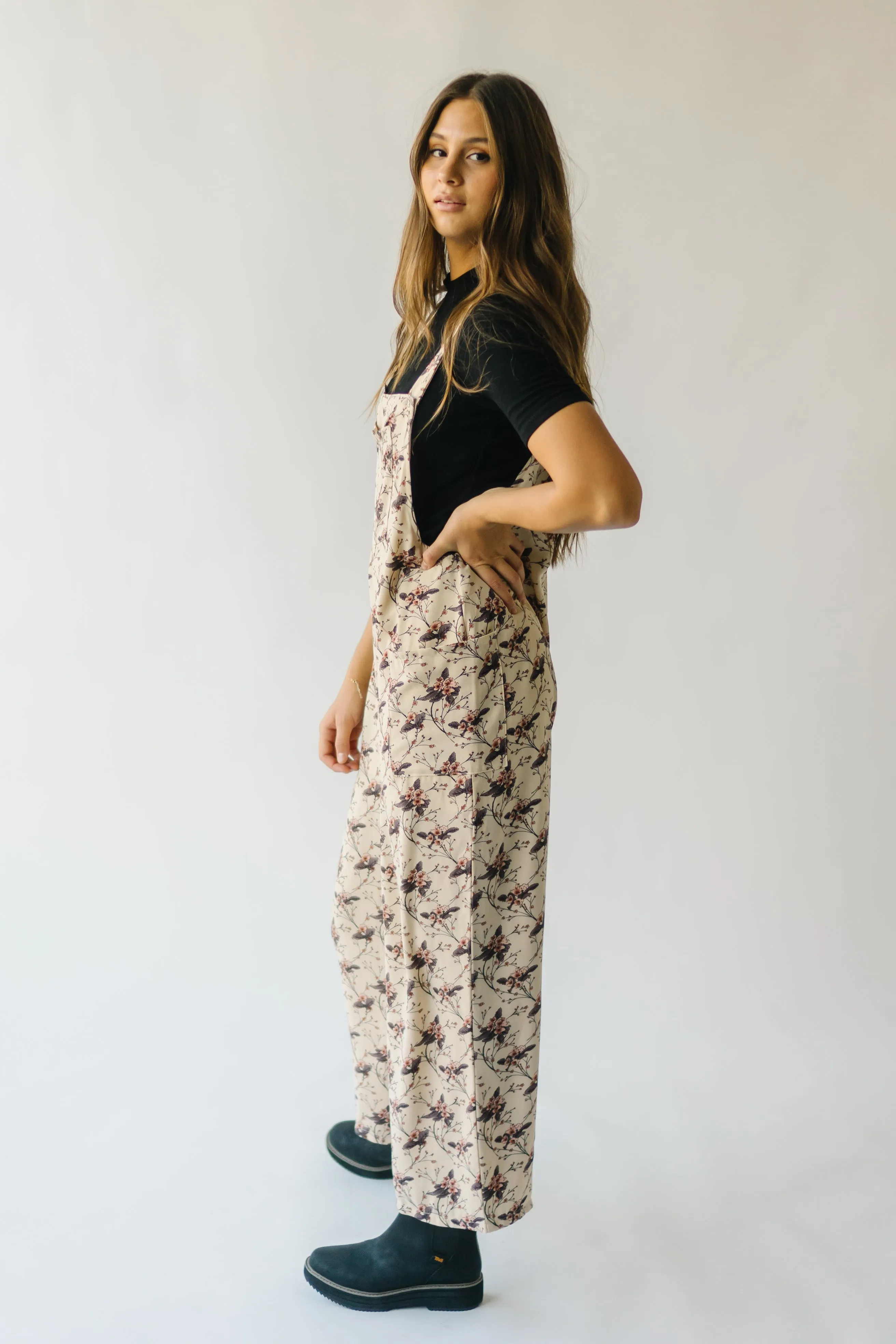 The Marena Patterned Jumpsuit in Cream Floral