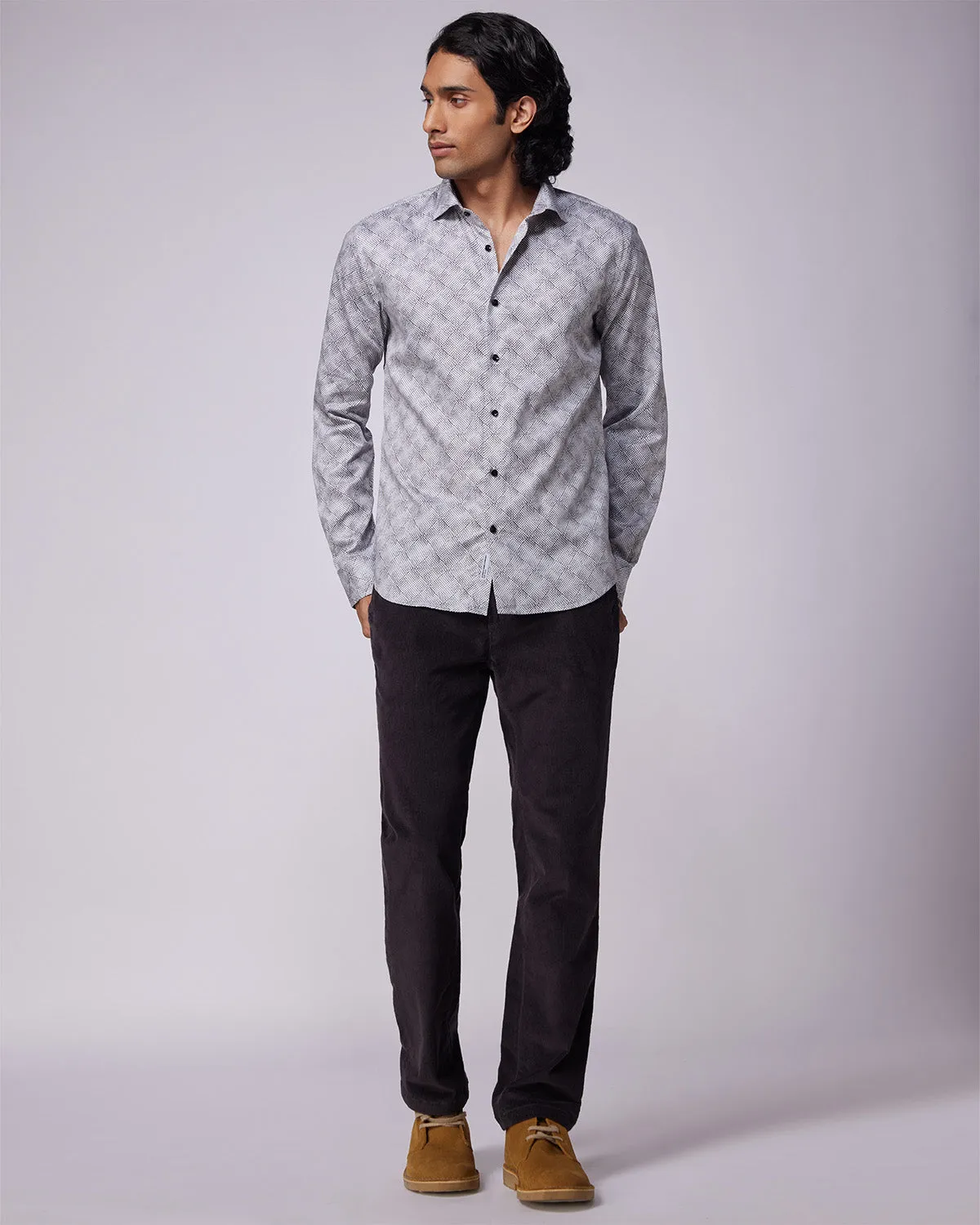 Tile Printed Shirt - Grey