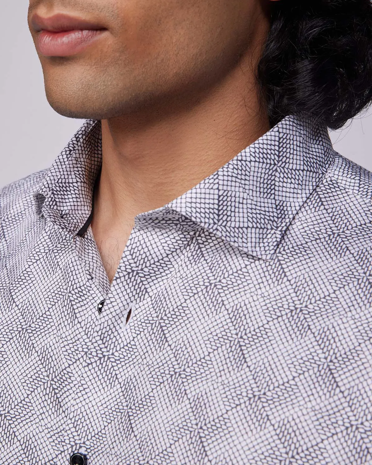 Tile Printed Shirt - Grey