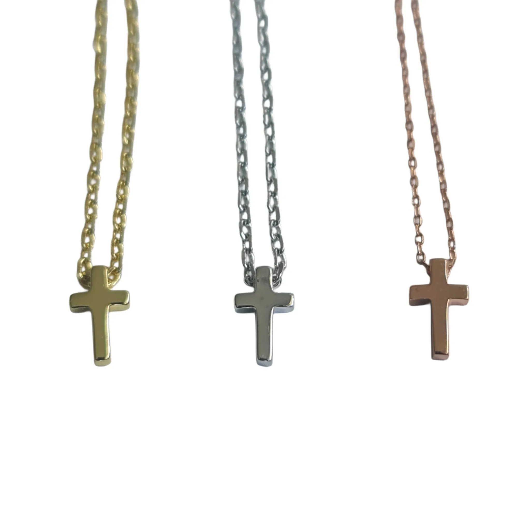 Tiny Plain Cross Necklace petite