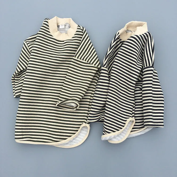 Toddler Kids Boys Striped Round Neck Loose Top