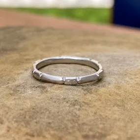 Vintage Patterned Platinum Band, Size 5 1/4