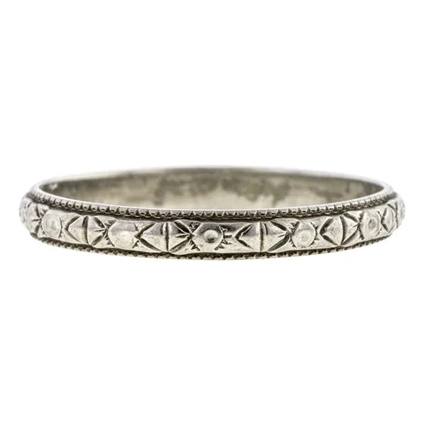 Vintage Patterned Wedding Band Ring